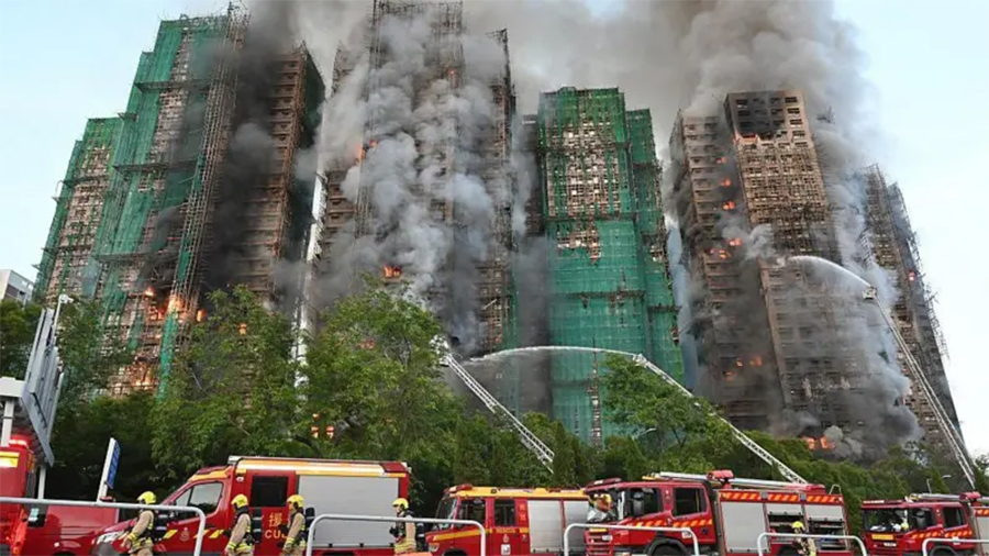 हङकङ आगलागी : मृतकको संख्या ९४ पुग्यो, ३ सय जना बेपत्ता